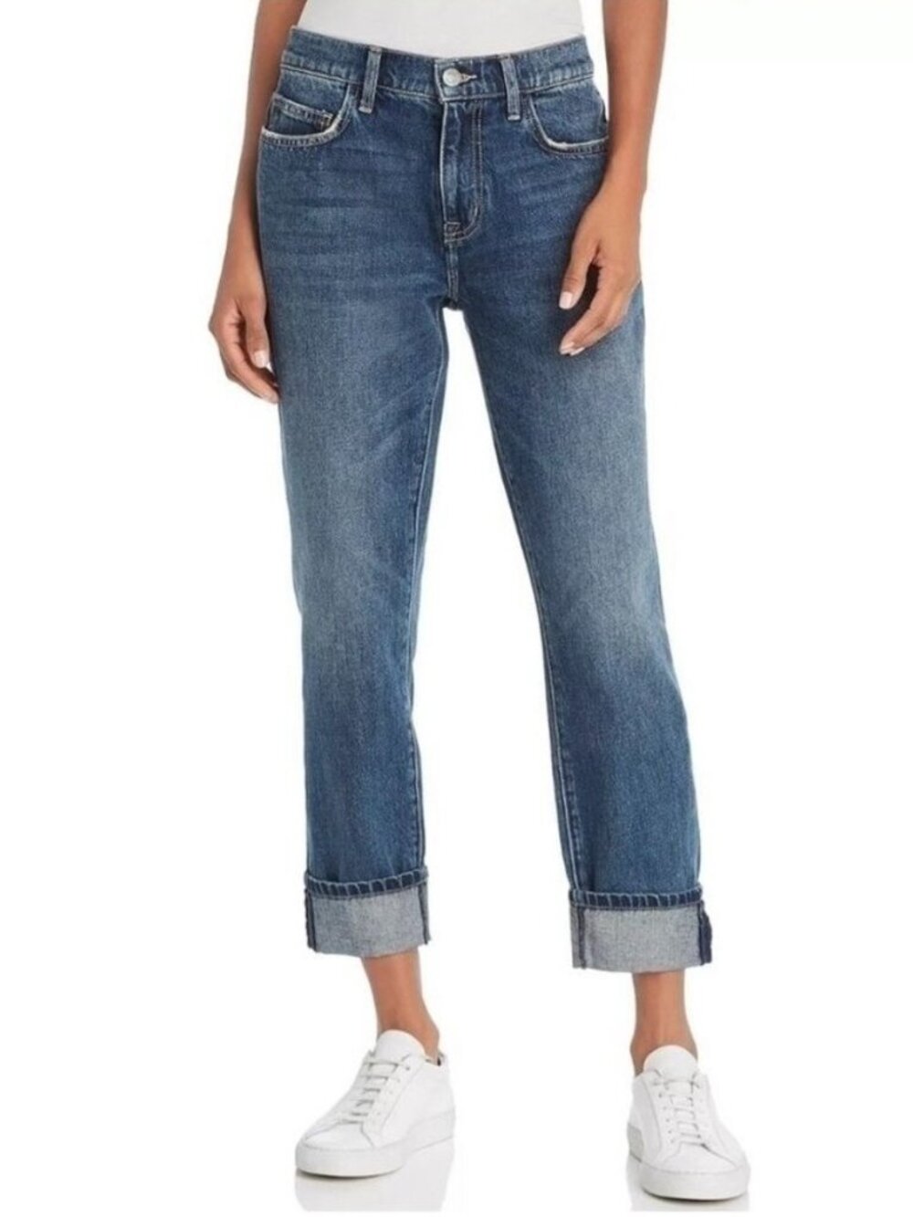 Current Elliott Fling Jeans Size 31 1 Year Worn Boyfriend Cropped Denim Capsule